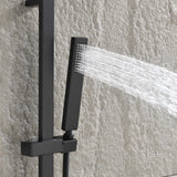 Square Handheld Shower Head with Slide Bar High-Pressure Hand Shower with Adjustable Rail