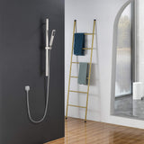 Square Handheld Shower Head with Slide Bar High-Pressure Hand Shower with Adjustable Rail