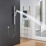 Square Handheld Shower Head with Slide Bar High-Pressure Hand Shower with Adjustable Rail