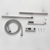 Square Handheld Shower Head with Slide Bar High-Pressure Hand Shower with Adjustable Rail