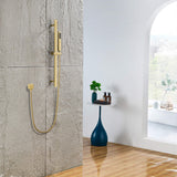 Square Handheld Shower Head with Slide Bar High-Pressure Hand Shower with Adjustable Rail
