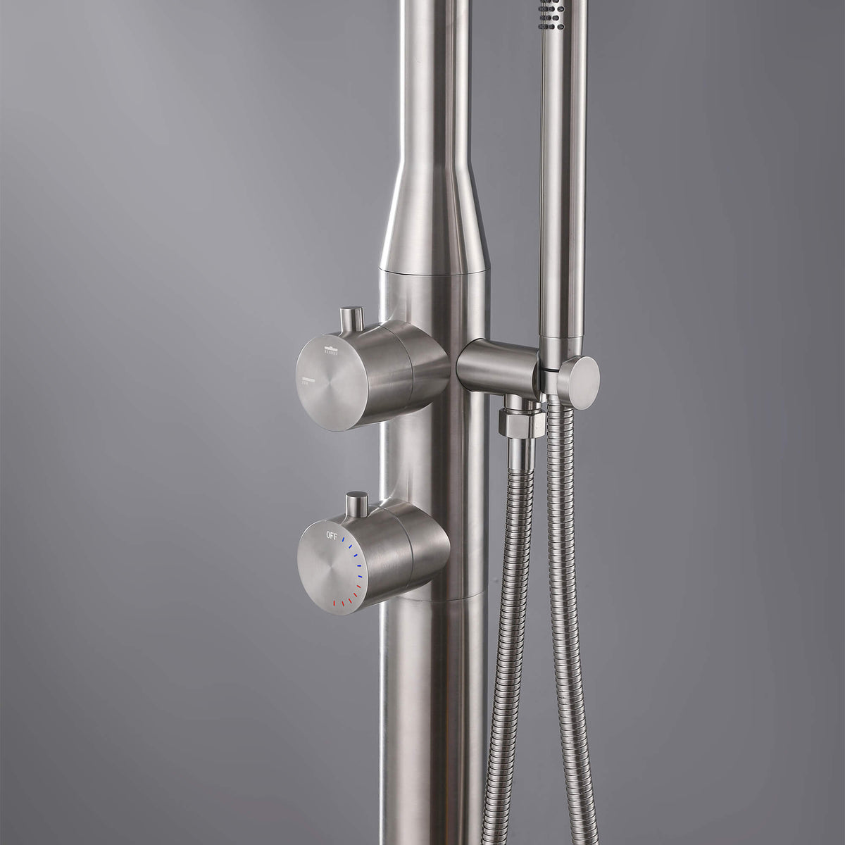 316 Stainless Steel High-Pressure Outdoor Shower with Handheld & Overhead Shower