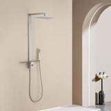 Wall-Mounted Stainless Steel Shower System with Handheld Showerhead (Valve Not Included)