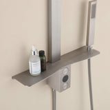 Wall-Mounted Stainless Steel Shower System with Handheld Showerhead (Valve Not Included)