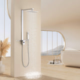 Wall-Mounted Stainless Steel Shower System with Handheld Showerhead (Valve Not Included)