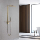 Wall-Mounted Stainless Steel Shower System with Handheld Showerhead (Valve Not Included)