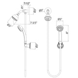 Wall-Mounted High-Pressure Chrome Dual/Combo Shower Head Set