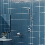 Wall-Mounted High-Pressure Chrome Dual/Combo Shower Head Set