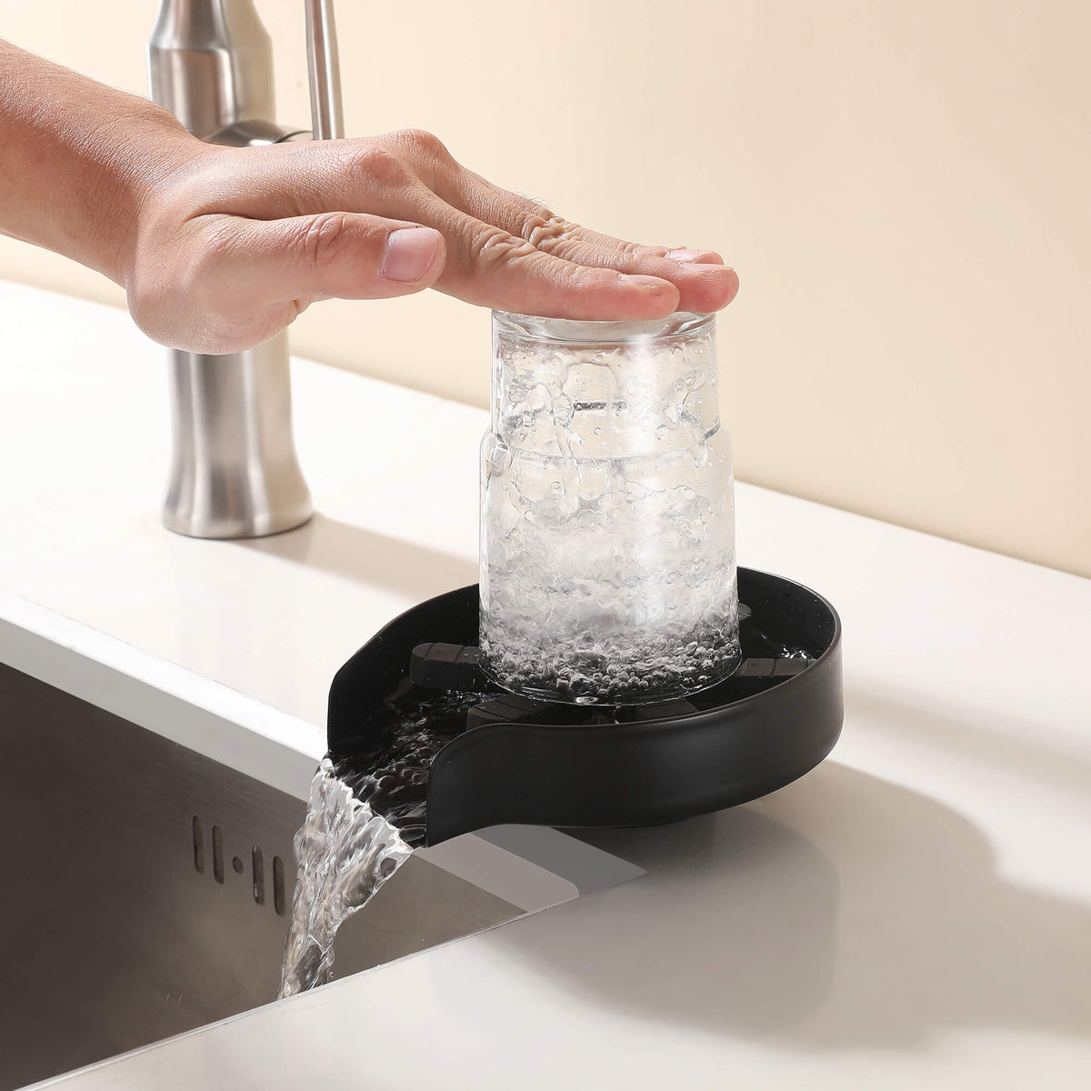 Glass Rinser for Kitchen Sink – Stainless Steel Cup Washer