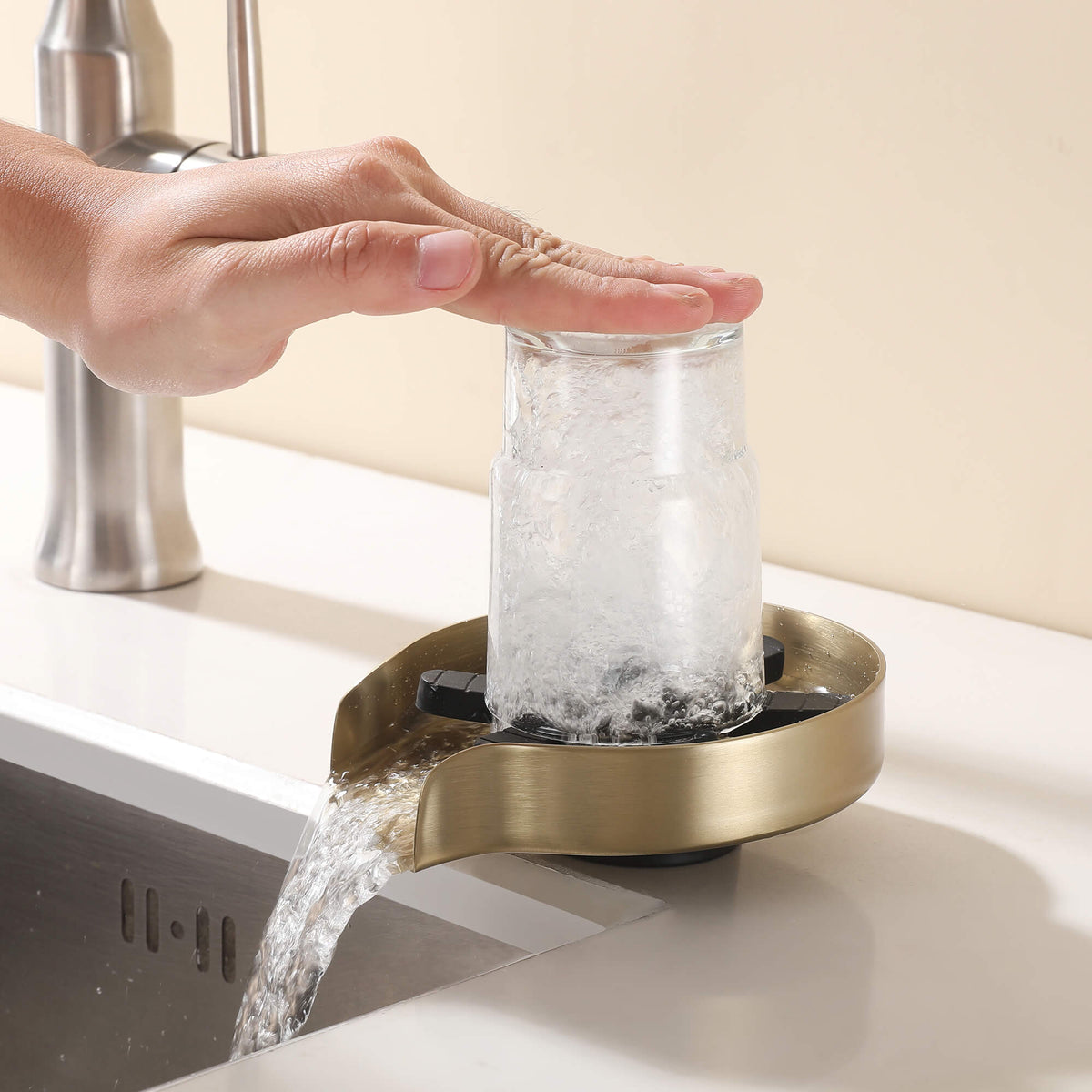 Glass Rinser for Kitchen Sink – Stainless Steel Cup Washer