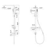 Rainfall Shower System with 3-Function Handheld and Shelf