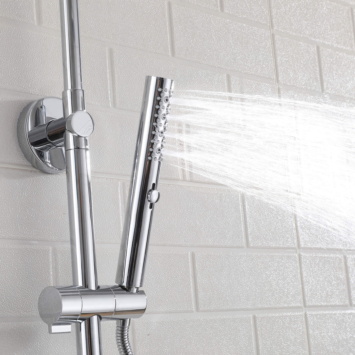 Rainfall Shower System with 3-Function Handheld and Shelf