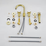 High-End Cross Handle Widespread Faucet for Vintage Bathroom Vanities