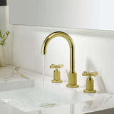 High-End Cross Handle Widespread Faucet for Vintage Bathroom Vanities