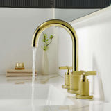 High-End Cross Handle Widespread Faucet for Vintage Bathroom Vanities
