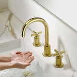 High-End Cross Handle Widespread Faucet for Vintage Bathroom Vanities
