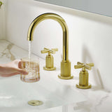 High-End Cross Handle Widespread Faucet for Vintage Bathroom Vanities