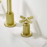 High-End Cross Handle Widespread Faucet for Vintage Bathroom Vanities