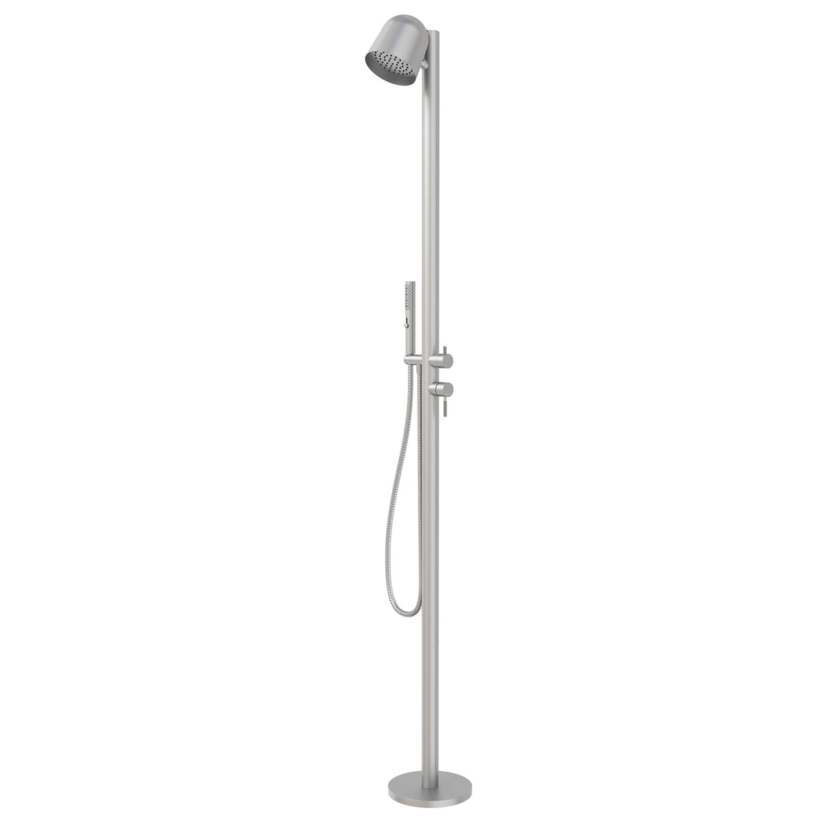 Floor Standing Stainless Steel Outdoor Shower Column Brushed Nickel