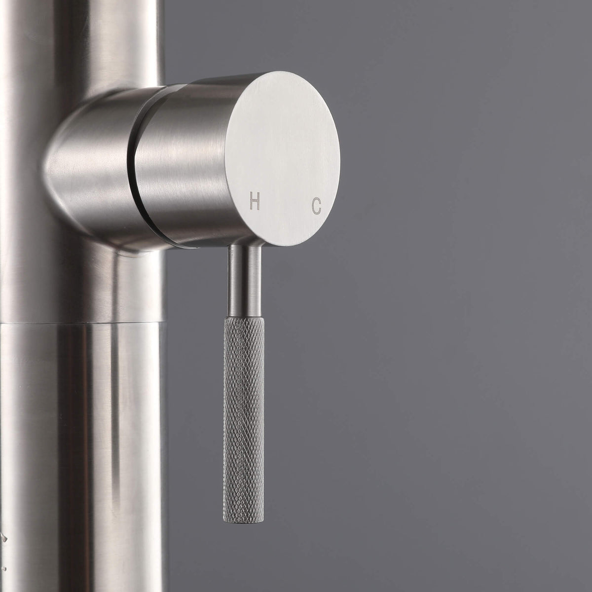 Floor Standing Stainless Steel Outdoor Shower Column Brushed Nickel