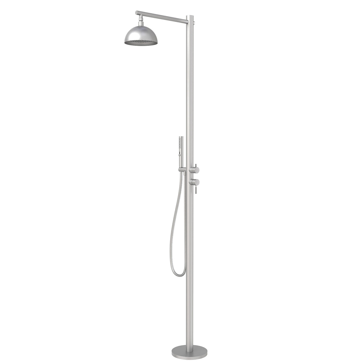 Premium 304 Stainless Steel Outdoor Shower Fixture with Rainfall & Handheld Shower