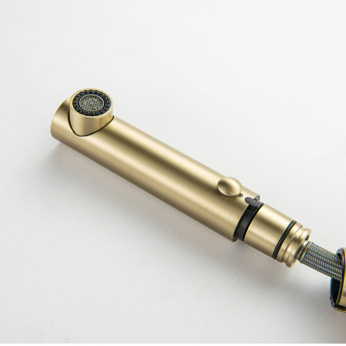 Pull-Out Bathroom Faucet Modern Single Handle Dual Spray Extendable Hose Brushed Gold