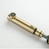 Pull Out Bathroom Faucet Modern Single Handle Dual Spray Extendable Hose Brushed Gold