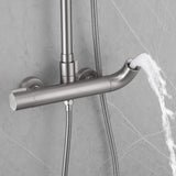 Shower System with Rainfall Head Handheld Spray and Tub Spout Adjustable Bracket