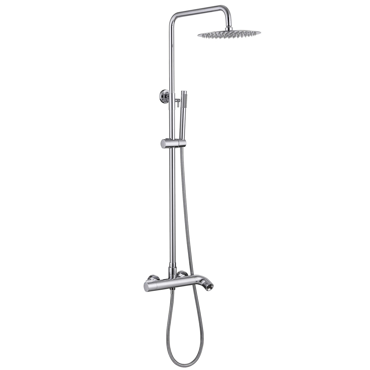 Modern Shower System with Adjustable Handheld Rainfall Head and Tub Spout