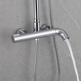 Shower System with Rainfall Head Handheld Spray and Tub Spout Adjustable Bracket
