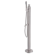 Outdoor 2-Function Faucet with Handheld Shower and 360° Adjustable Foot Wash Spout