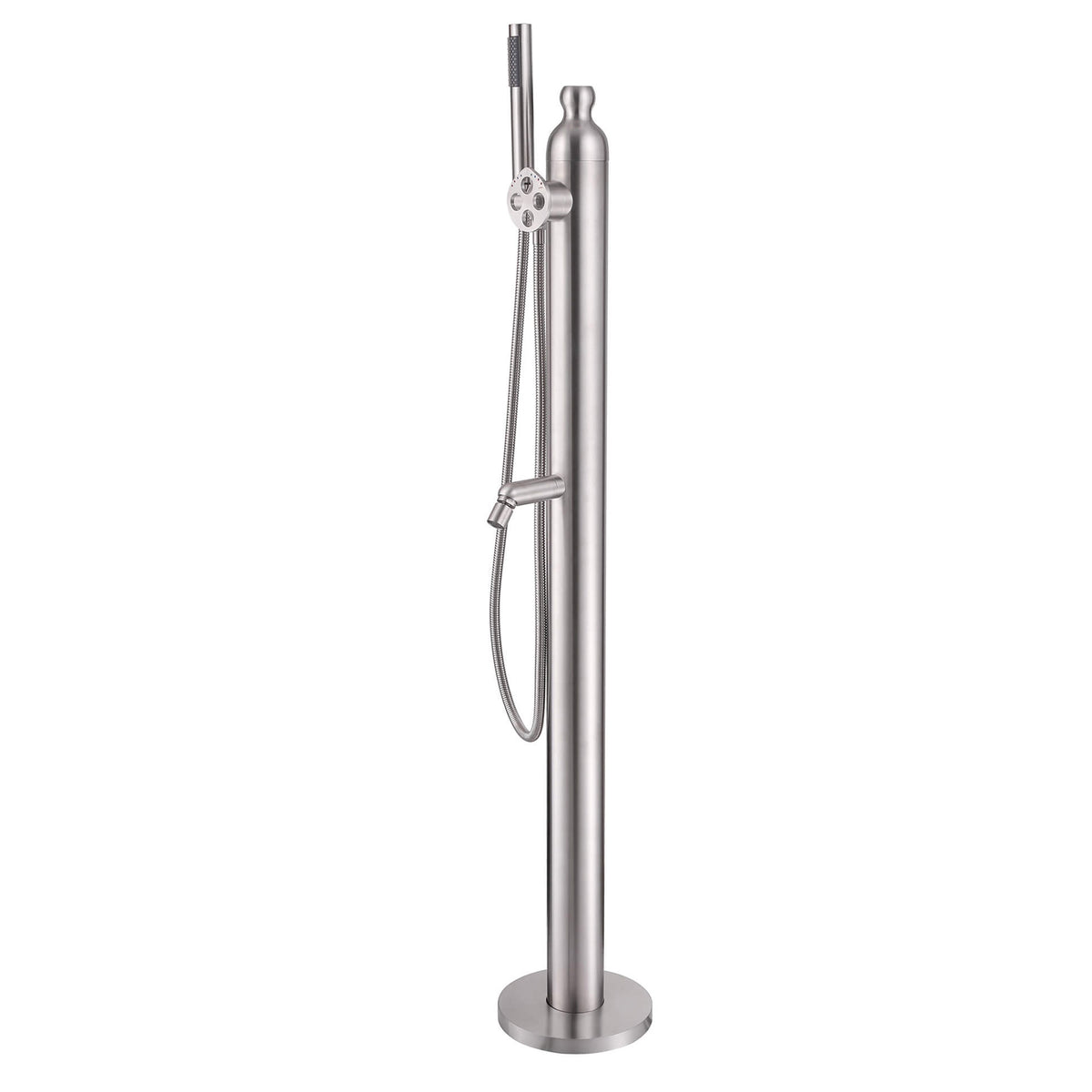 Outdoor 2-Function Faucet with Handheld Shower and 360° Adjustable Foot Wash Spout