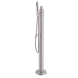 Outdoor 2-Function Faucet with Handheld Shower and 360° Adjustable Foot Wash Spout