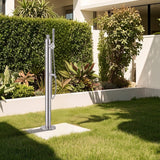 Outdoor 2-Function Faucet with Handheld Shower and 360° Adjustable Foot Wash Spout