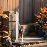 Outdoor 2-Function Faucet with Handheld Shower and 360° Adjustable Foot Wash Spout