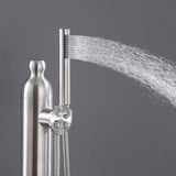 Outdoor 2-Function Faucet with Handheld Shower and 360° Adjustable Foot Wash Spout