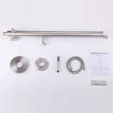 Outdoor 2-Function Faucet with Handheld Shower and 360° Adjustable Foot Wash Spout