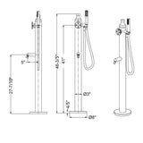 Outdoor 2-Function Faucet with Handheld Shower and 360° Adjustable Foot Wash Spout
