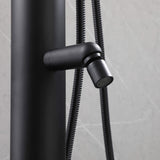 Outdoor 2-Function Faucet with Handheld Shower and 360° Adjustable Foot Wash Spout