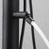Outdoor 2-Function Faucet with Handheld Shower and 360° Adjustable Foot Wash Spout