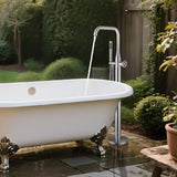 Modern Outdoor Bath Filler 304 Stainless Steel 2-Function Freestanding Bathtub Faucet