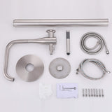 Modern Outdoor Bath Filler 304 Stainless Steel 2-Function Freestanding Bathtub Faucet