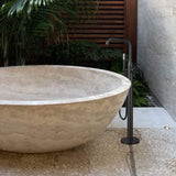 Modern Outdoor Bath Filler 304 Stainless Steel 2-Function Freestanding Bathtub Faucet