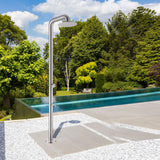 2-Function Outdoor Shower with 10'' Rain Shower Head and 360° Adjustable Foot Wash Spout
