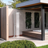 2-Function Outdoor Shower with 10'' Rain Shower Head and 360° Adjustable Foot Wash Spout