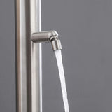 2-Function Outdoor Shower with 10'' Rain Shower Head and 360° Adjustable Foot Wash Spout