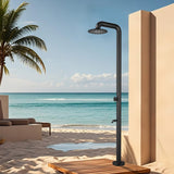 2-Function Outdoor Shower with 10'' Rain Shower Head and 360° Adjustable Foot Wash Spout