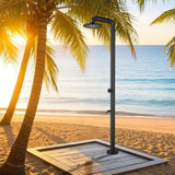 2-Function Outdoor Shower with 10'' Rain Shower Head and 360° Adjustable Foot Wash Spout