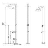 2-Function Outdoor Shower with 10'' Rain Shower Head and 360° Adjustable Foot Wash Spout