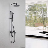 3-in-1 Stainless Steel Outdoor Shower System with Rainfall Shower Handheld Spray and Foot Wash